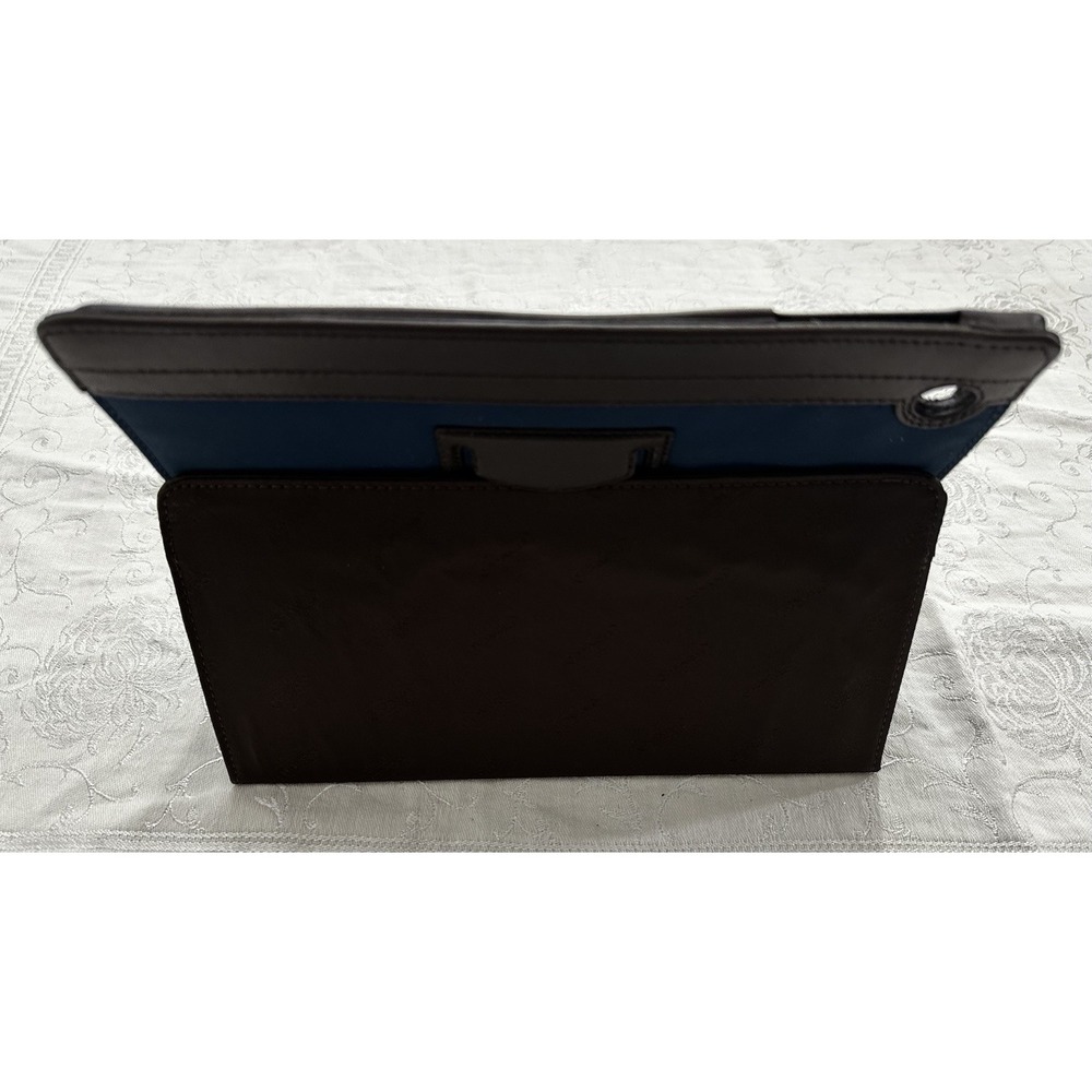 Coach Varick Nylon iPad Case Dark Blue Brown Cover Stand F61815 - Picture 6 of 9